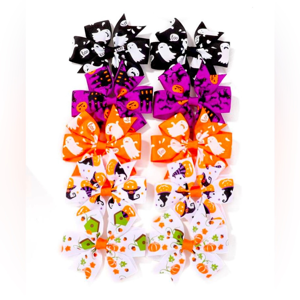 10pcs/pack Halloween Butterfly Bow Hair Clip For Girls